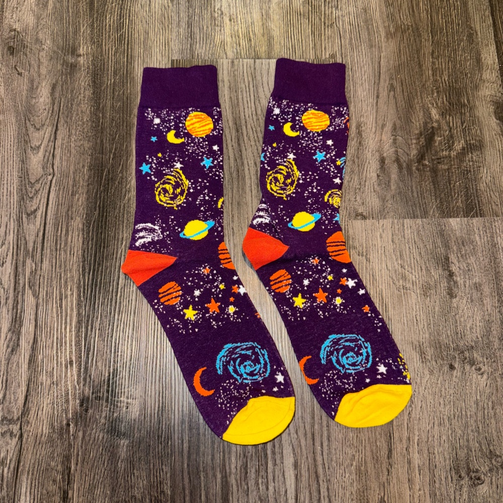 Colorful Space-Themed Men's Socks
